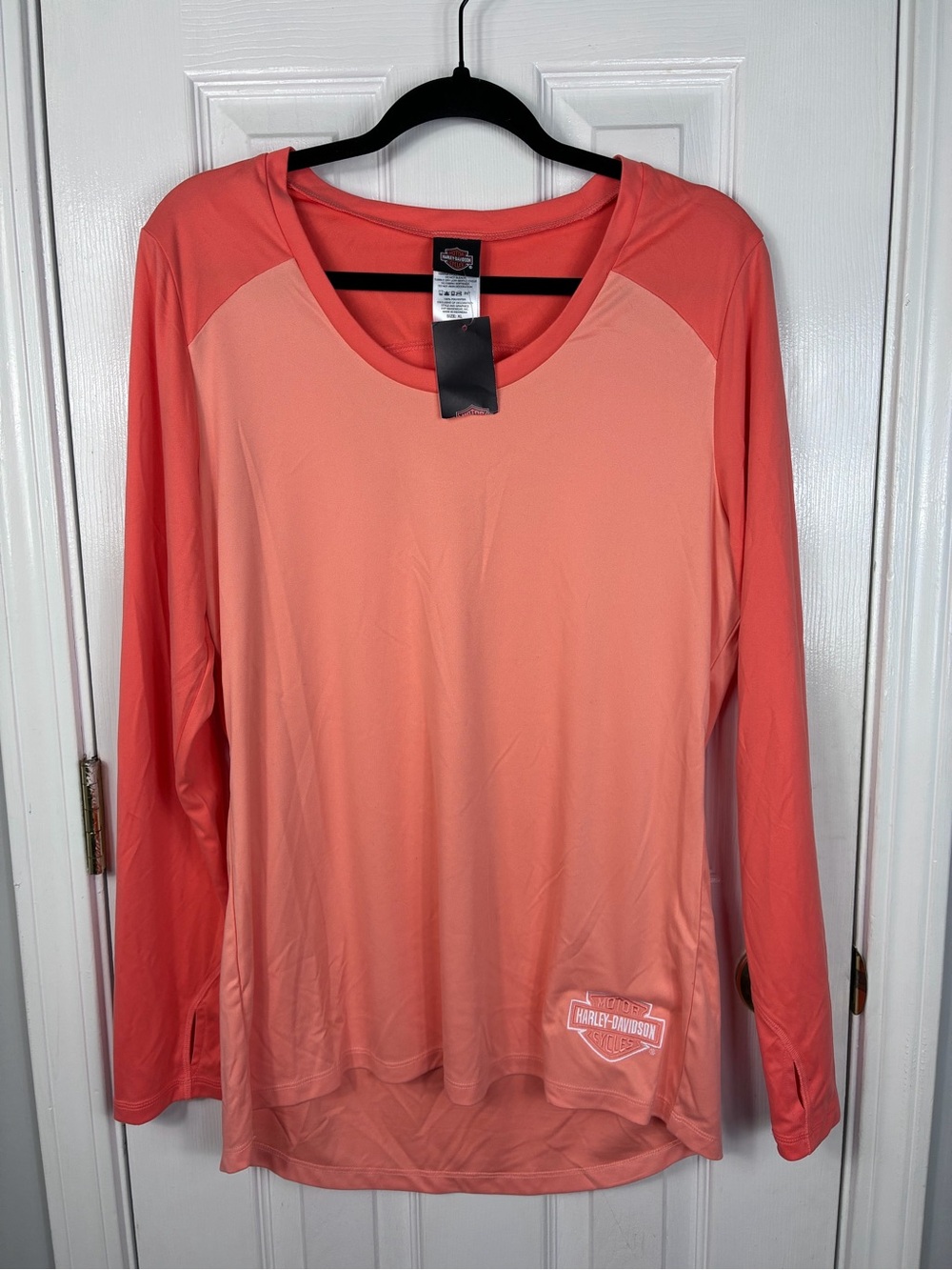 Harley-Davidson Women’s Long Sleeve Ombre Coral Top XL